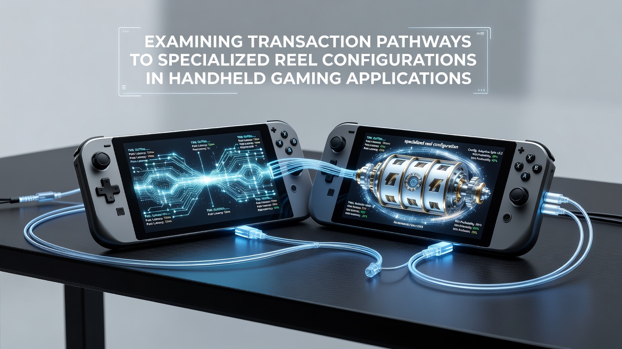 Mobile gaming interface showing transaction flow into specialized reel setups on a handheld device