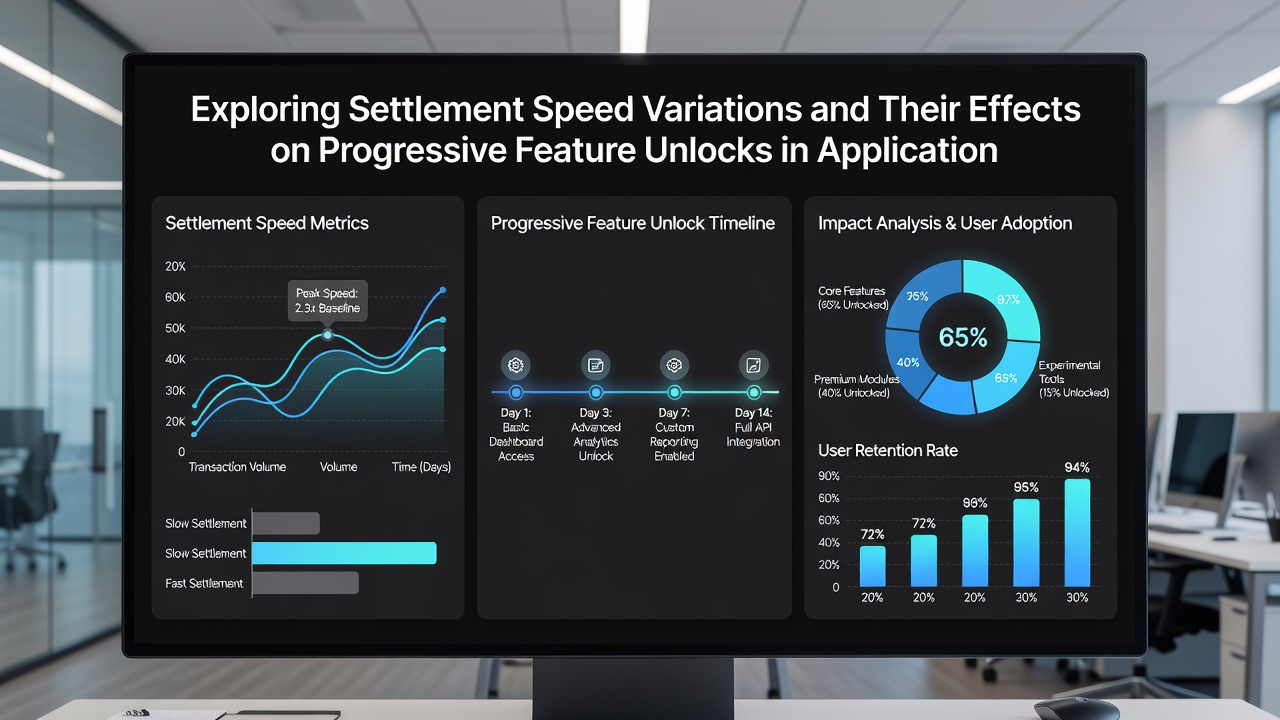Close-up of a gambling app dashboard displaying settlement status alongside progressive feature unlock milestones