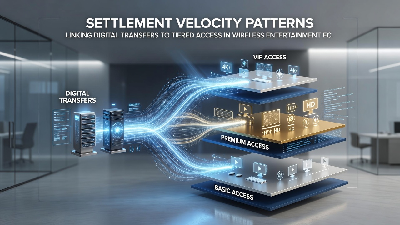 Wireless entertainment ecosystem diagram illustrating how settlement velocity influences tiered user access in mobile applications