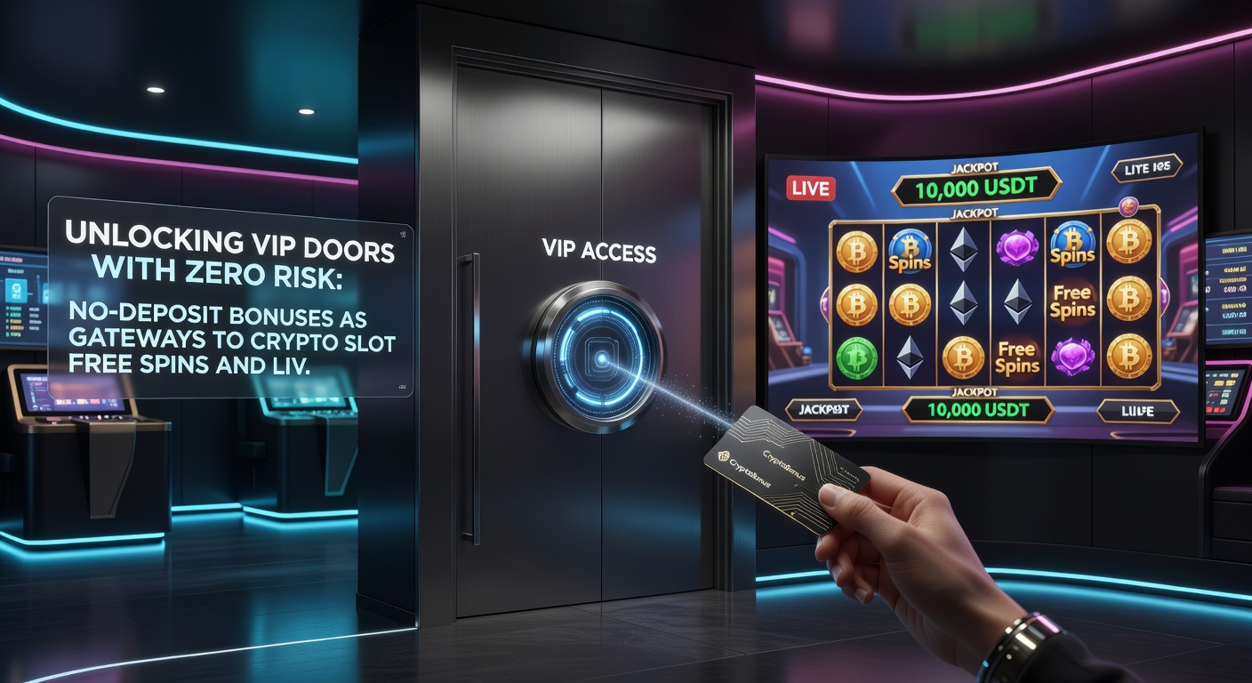 Crypto slot machine erupting free spins next to a live dealer at a VIP blackjack table with blockchain verification icons